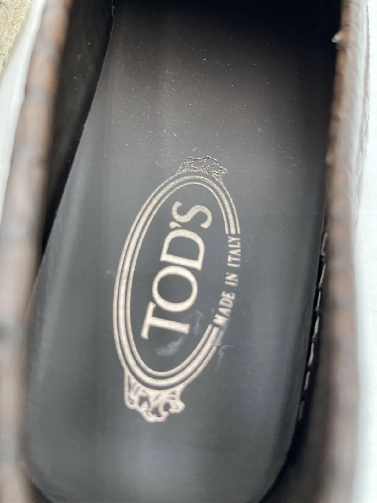 TOD’s Brown Croc Print Leather Moc Toe Espadrille Loafers Men’s Size 7.5 - Very Good