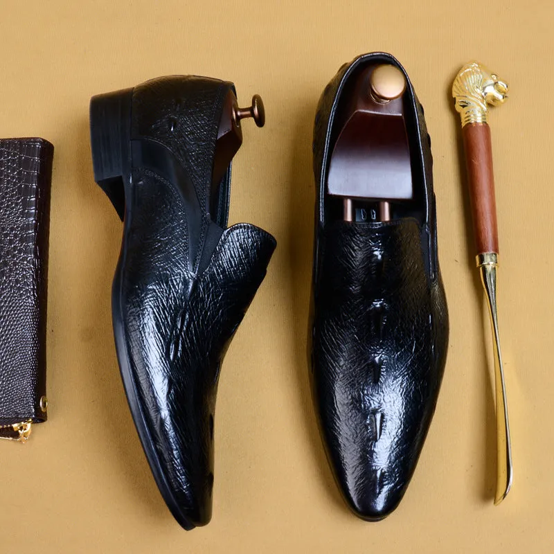 Top Layer Cowhide Men's Leather Shoes Casual Leather Shoes Men's Genuine Leather Formal Men's Shoes Top Layer Cowhide British Business Loafers27102