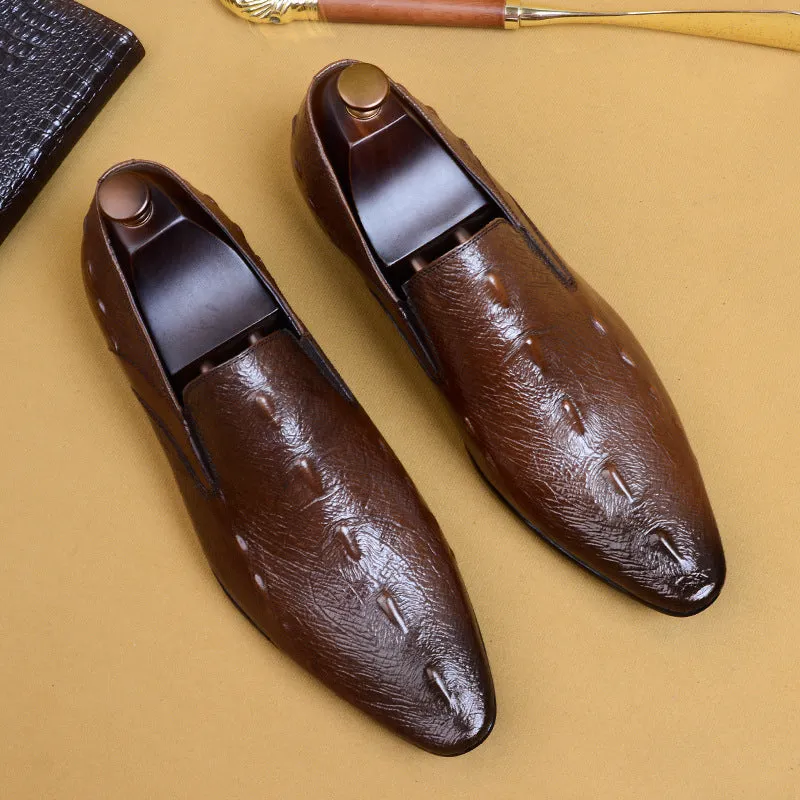 Top Layer Cowhide Men's Leather Shoes Casual Leather Shoes Men's Genuine Leather Formal Men's Shoes Top Layer Cowhide British Business Loafers27102