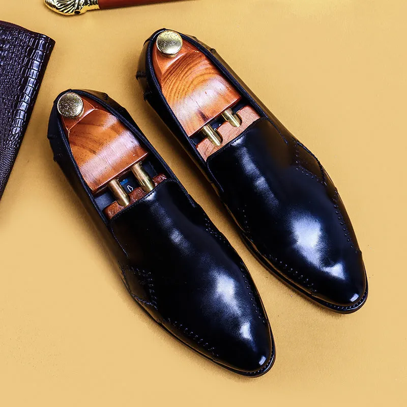 Top Layer Cowhide Men's Leather Shoes Top Layer Cowhide Men's Shoes Men's Casual Leather Business Leather Shoes Handmade Lazy Men's Loafers 89889