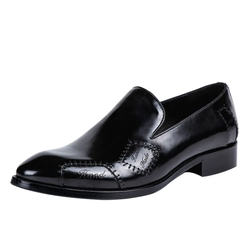 Top Layer Cowhide Men's Leather Shoes Top Layer Cowhide Men's Shoes Men's Casual Leather Business Leather Shoes Handmade Lazy Men's Loafers 89889