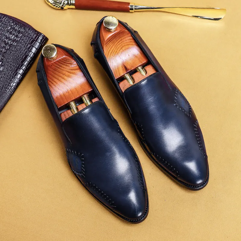 Top Layer Cowhide Men's Leather Shoes Top Layer Cowhide Men's Shoes Men's Casual Leather Business Leather Shoes Handmade Lazy Men's Loafers 89889