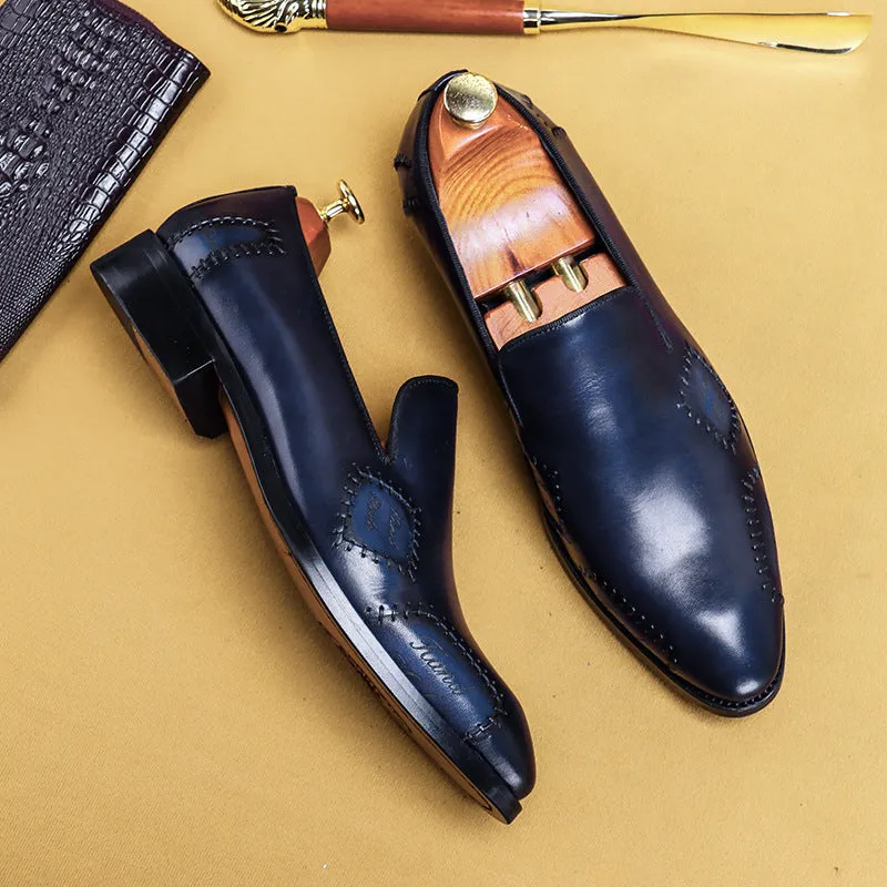 Top Layer Cowhide Men's Leather Shoes Top Layer Cowhide Men's Shoes Men's Casual Leather Business Leather Shoes Handmade Lazy Men's Loafers 89889