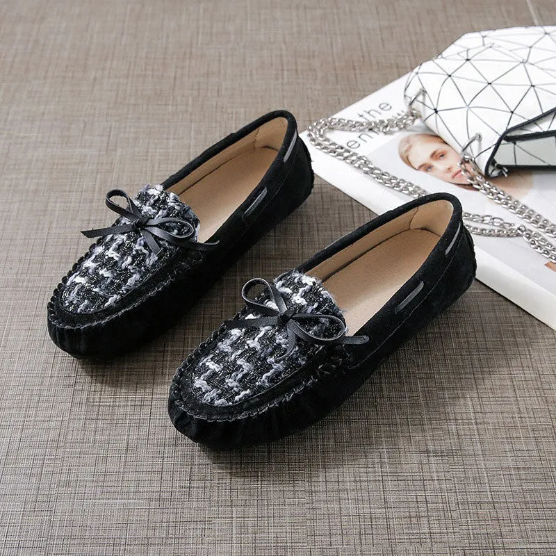 Trendy Winter Leather Non-Slip Women's Flat Loafer
