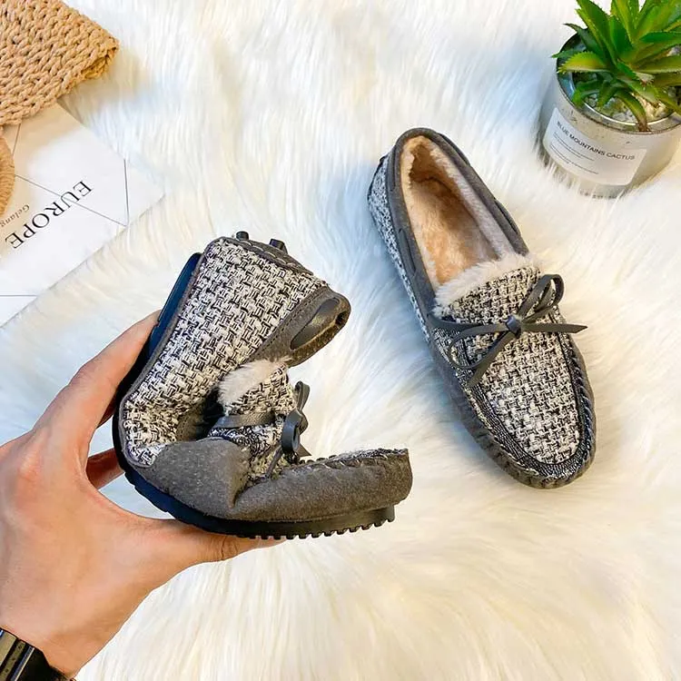 Trendy Winter Leather Non-Slip Women's Flat Loafer