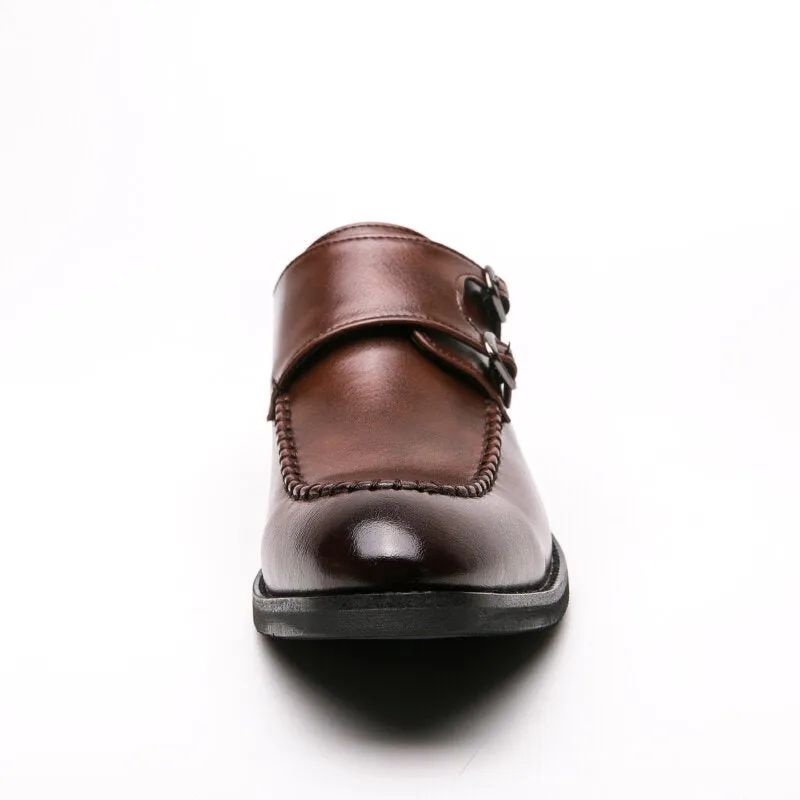 Urban Type Metal Buckle Slip Onmal Business Casual Men Dress Shoes