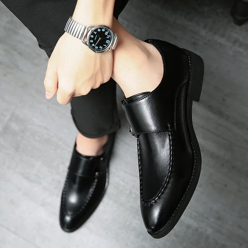 Urban Type Metal Buckle Slip Onmal Business Casual Men Dress Shoes
