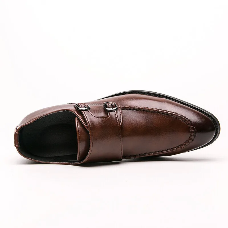 Urban Type Metal Buckle Slip Onmal Business Casual Men Dress Shoes