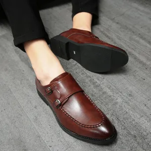 Urban Type Metal Buckle Slip Onmal Business Casual Men Dress Shoes