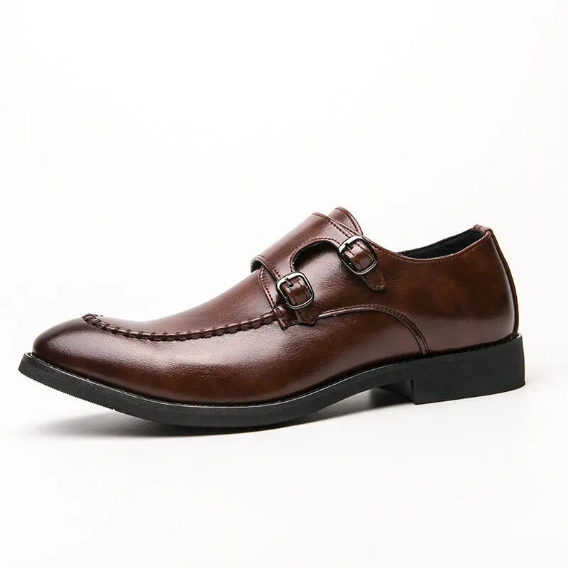 Urban Type Metal Buckle Slip Onmal Business Casual Men Dress Shoes