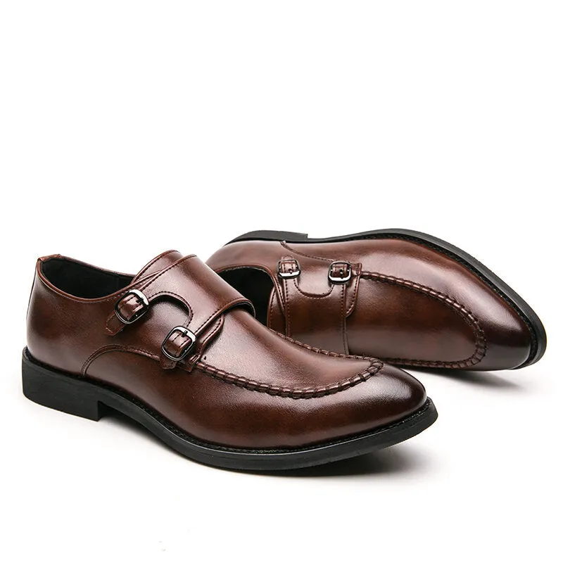Urban Type Metal Buckle Slip Onmal Business Casual Men Dress Shoes