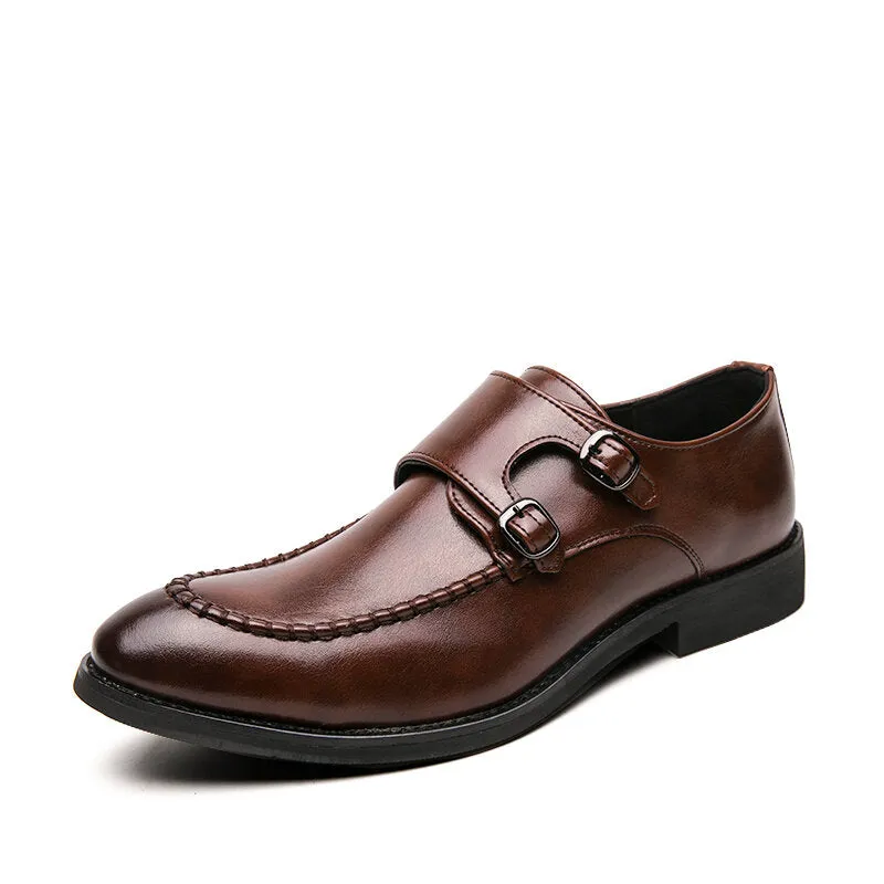 Urban Type Metal Buckle Slip Onmal Business Casual Men Dress Shoes