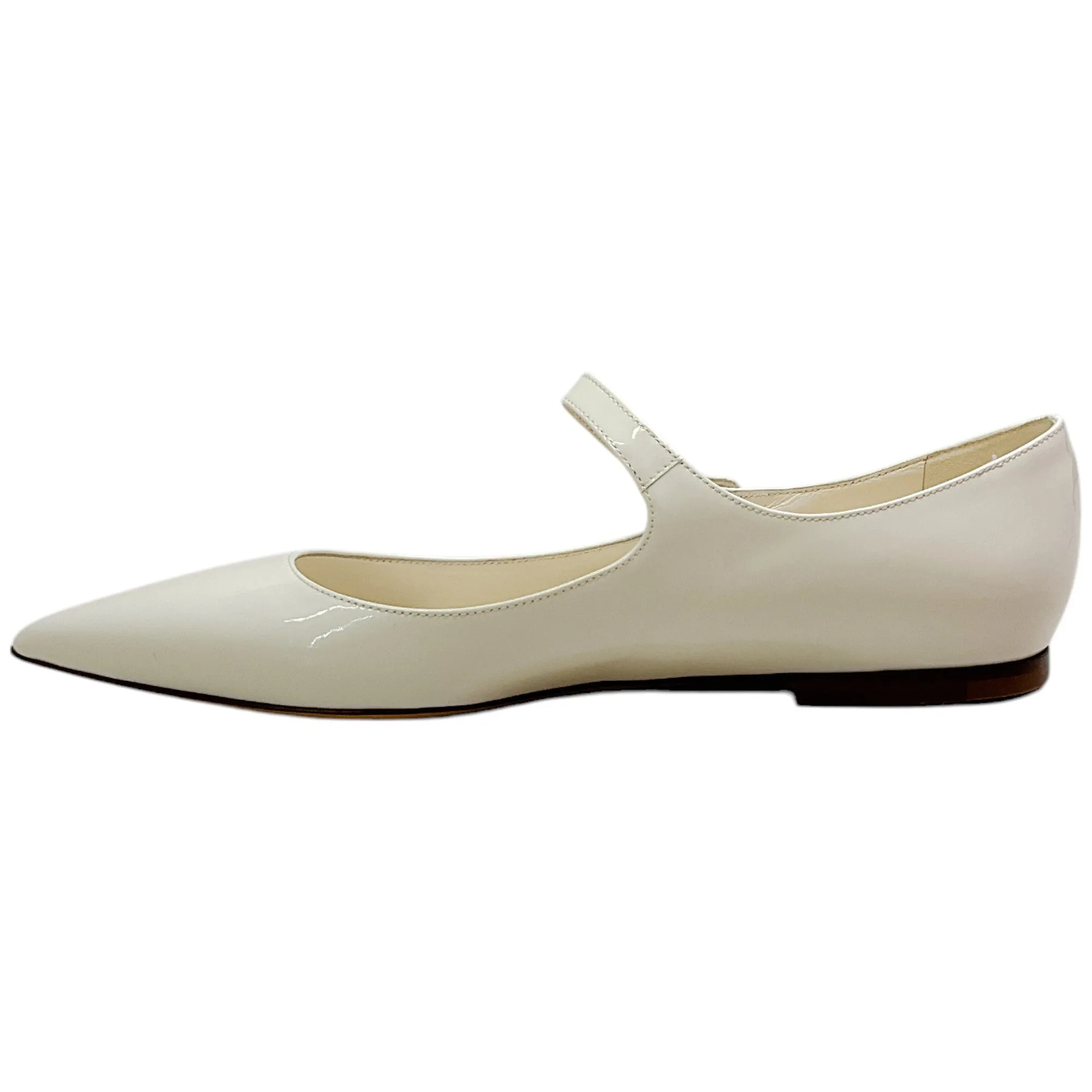 Valentino Ivory Patent Leather Mary Jane Ballerina Flats