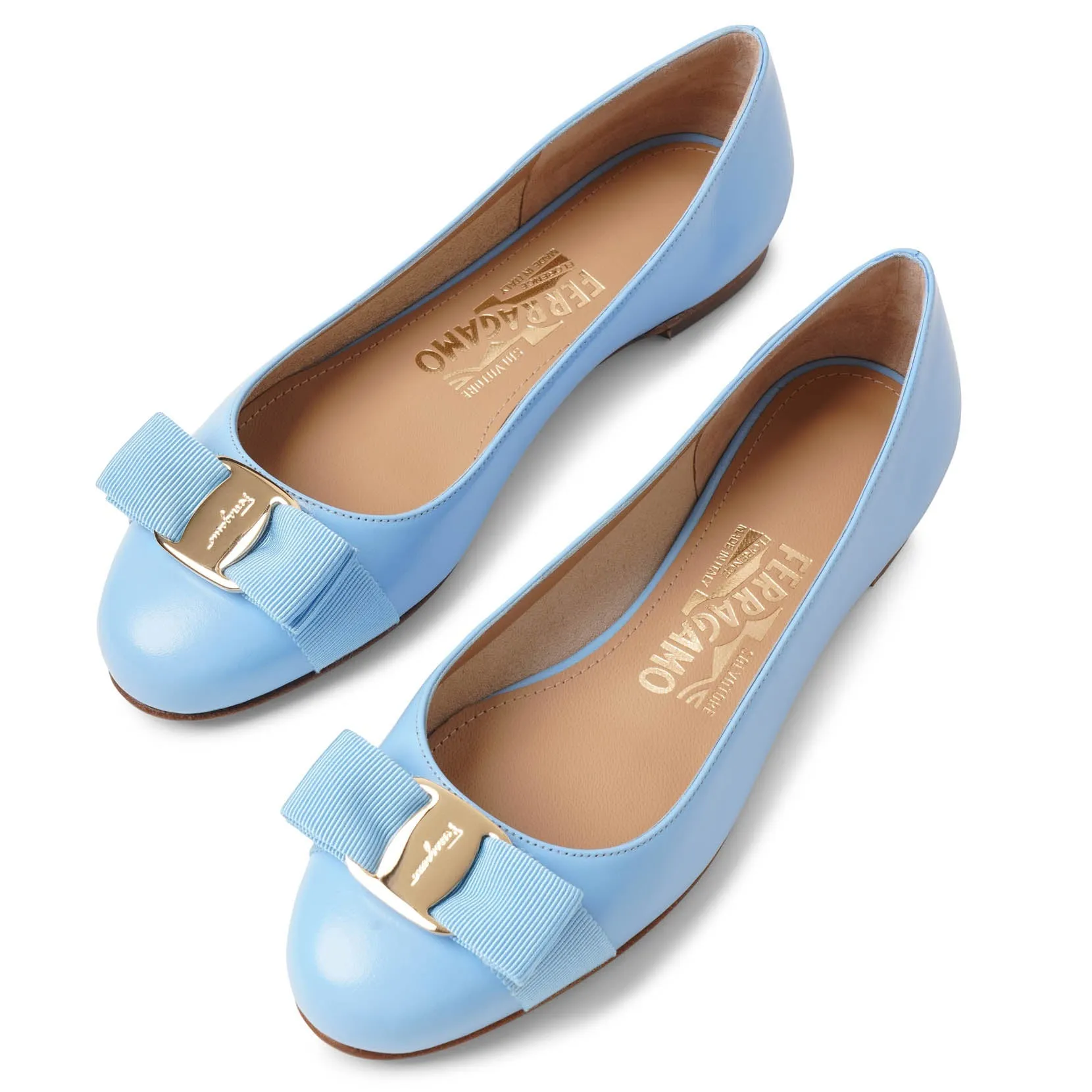 Varina 22 blue leather ballerinas