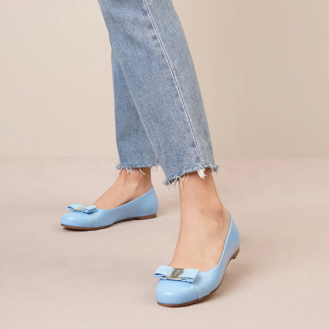 Varina 22 blue leather ballerinas