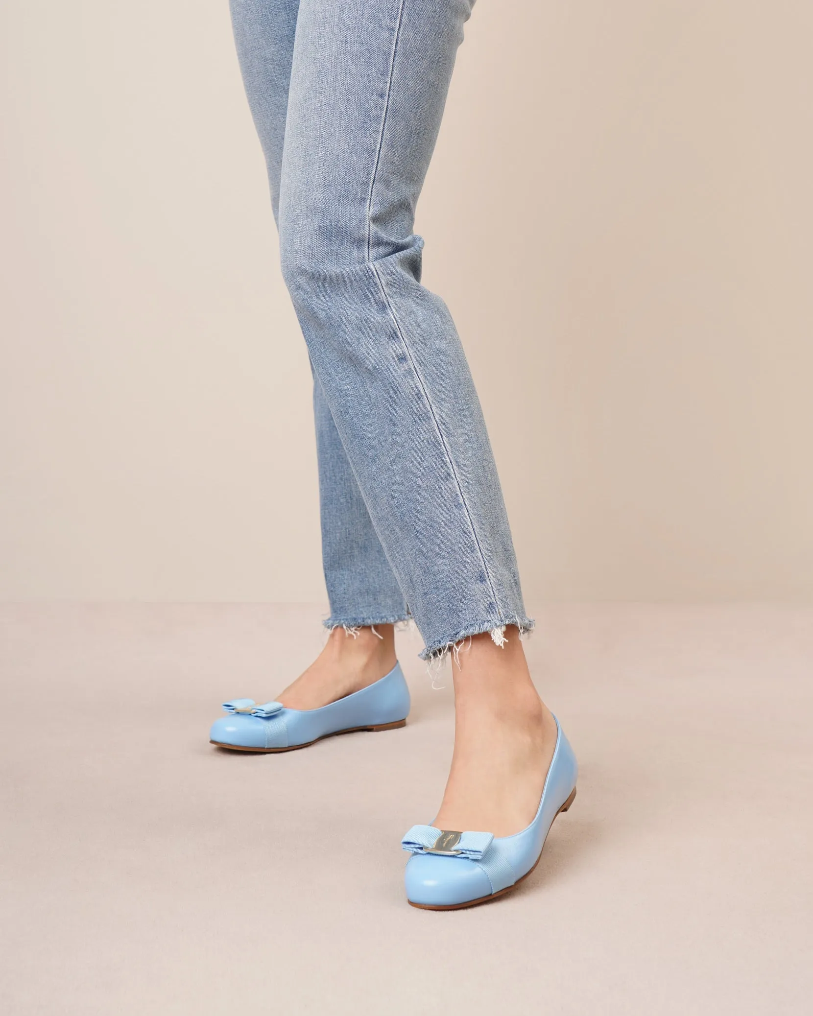 Varina 22 blue leather ballerinas