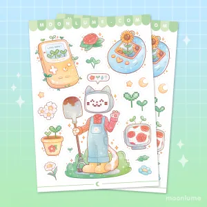 Virtual Garden & Pixel Gardener - matte vinyl sticker sheet