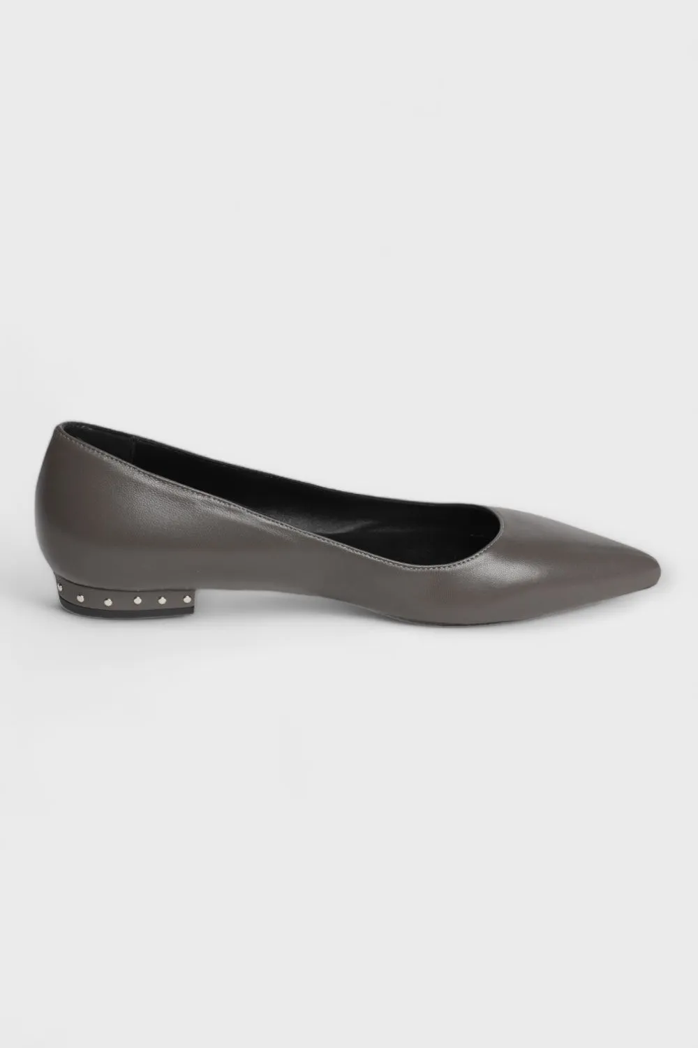 Vixen Dark Gray Studded Mini Flats