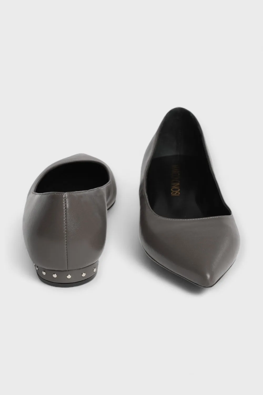 Vixen Dark Gray Studded Mini Flats