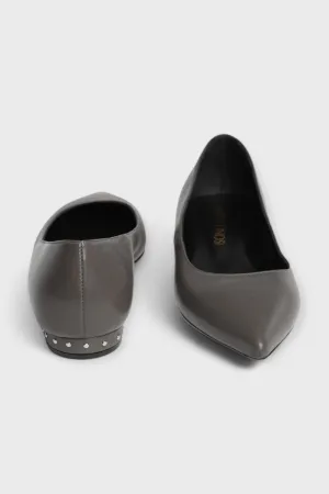 Vixen Dark Gray Studded Mini Flats