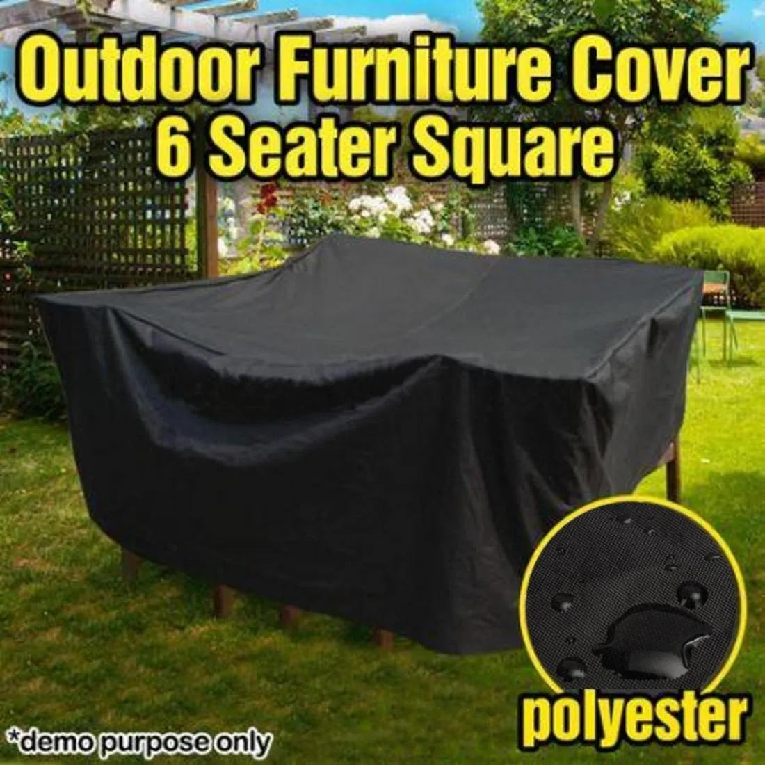 Waterproof 210D Oxford Cloth Cover For Outdoor Furniture Set - Protects From Uv Dust And Rain - 250X250X90Cm - Black