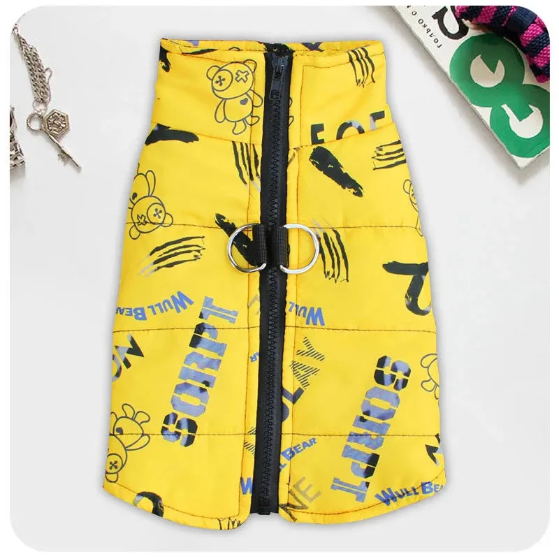 Waterproof Dog Jacket with Traction Buckle for Large Dogs