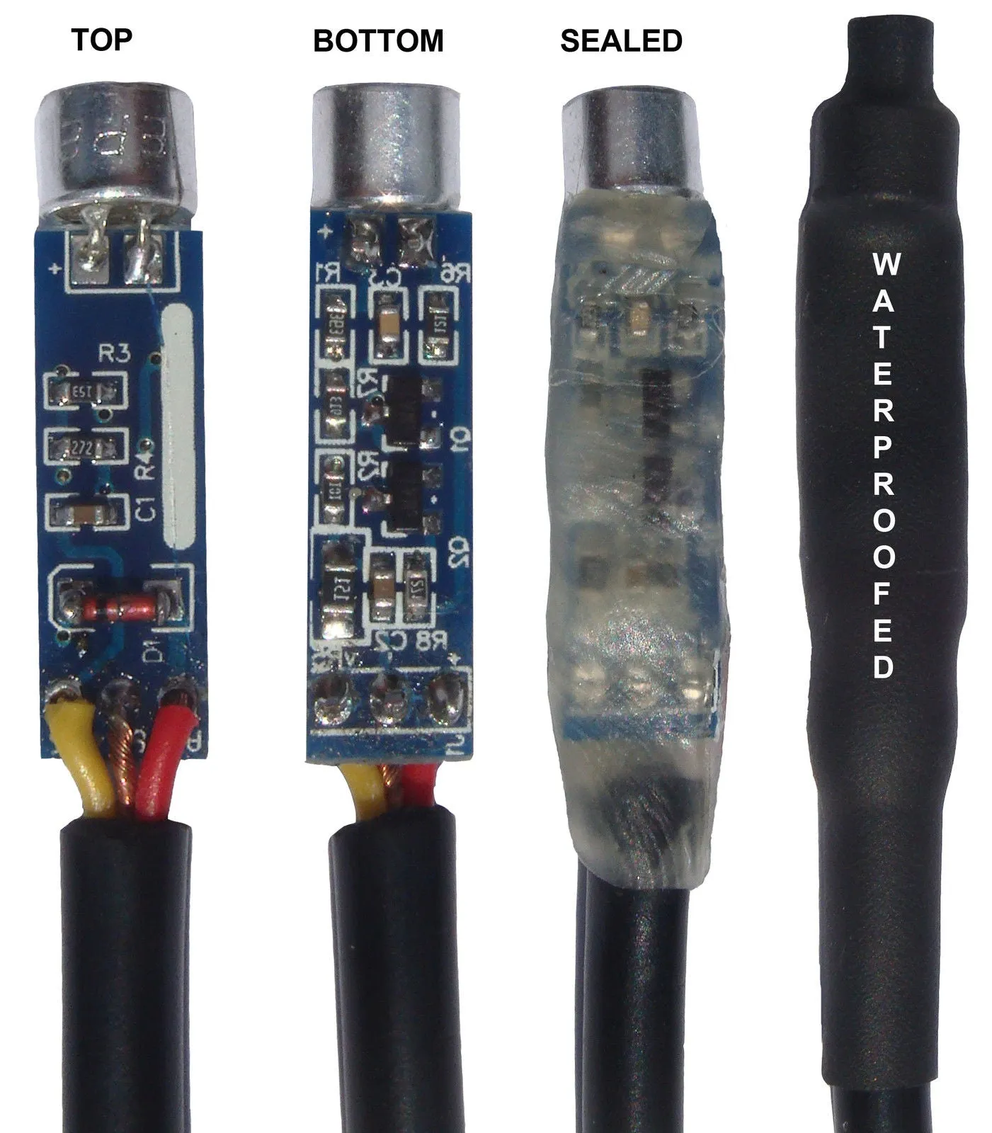 Waterproof Outdoor CCTV microphone RCA Female Phono Audio Output, 2.1mm DC socket