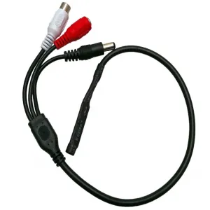 Waterproof Outdoor CCTV microphone RCA Female Phono Audio Output, 2.1mm DC socket