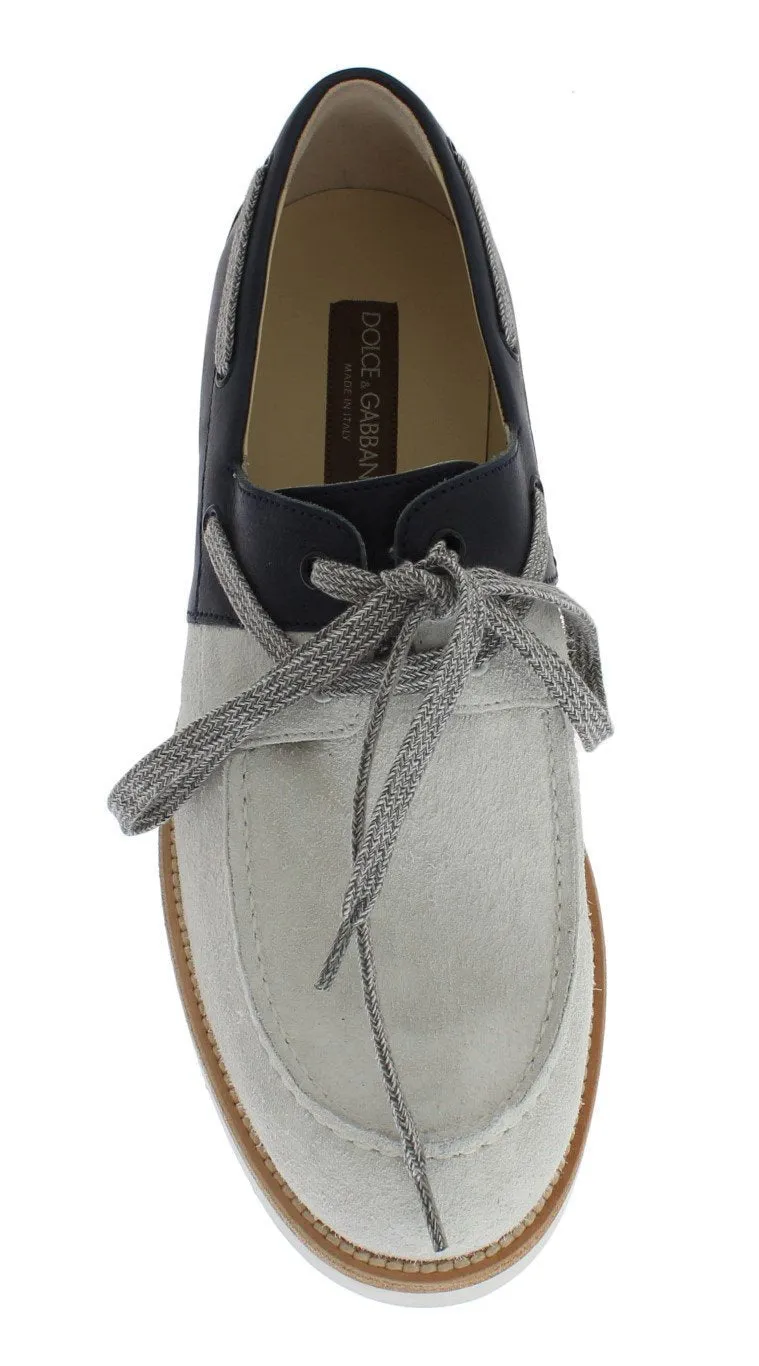 White Blue Leather Shoes