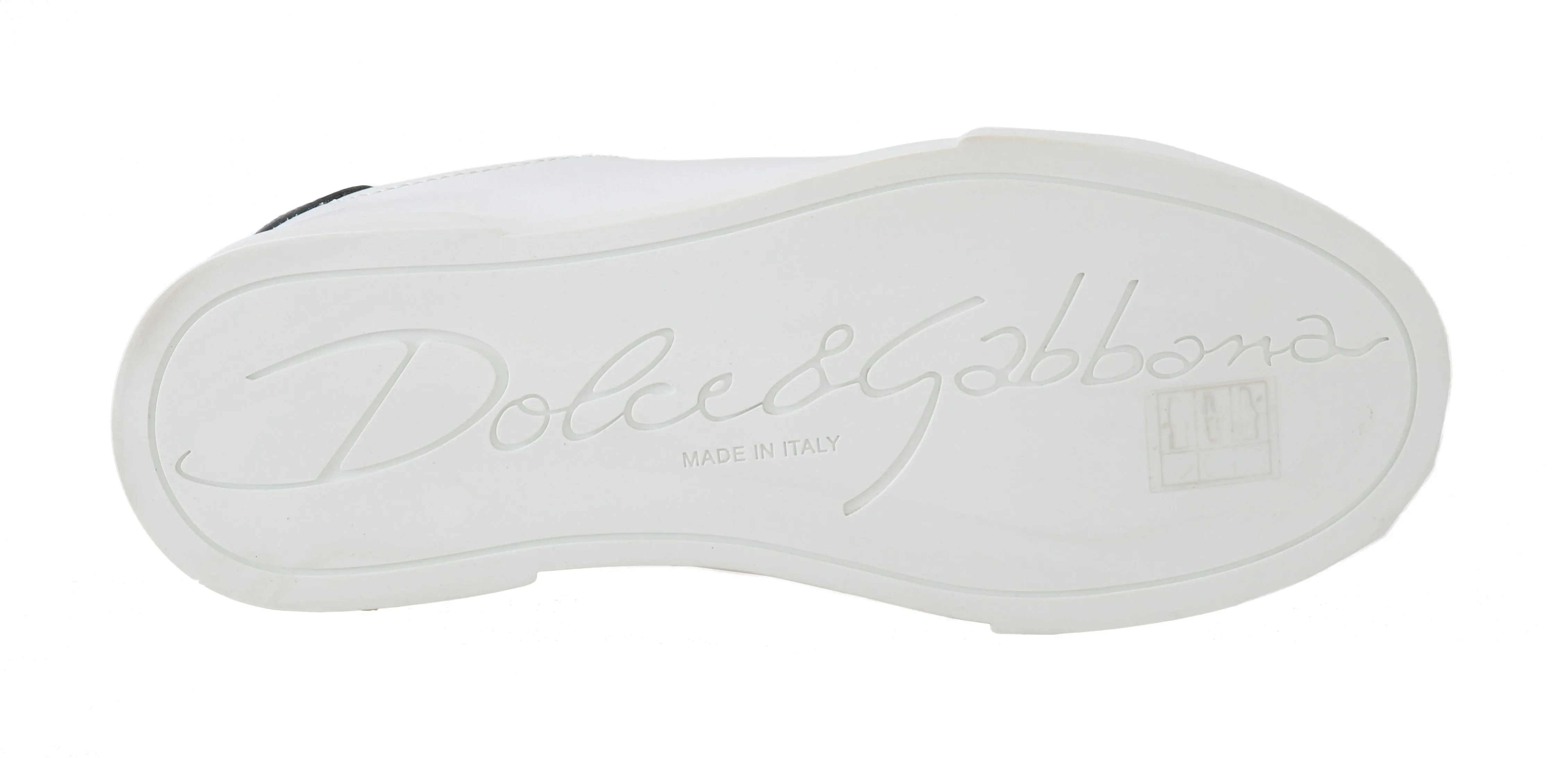 White Leather DG Pearl Logo Sneakers