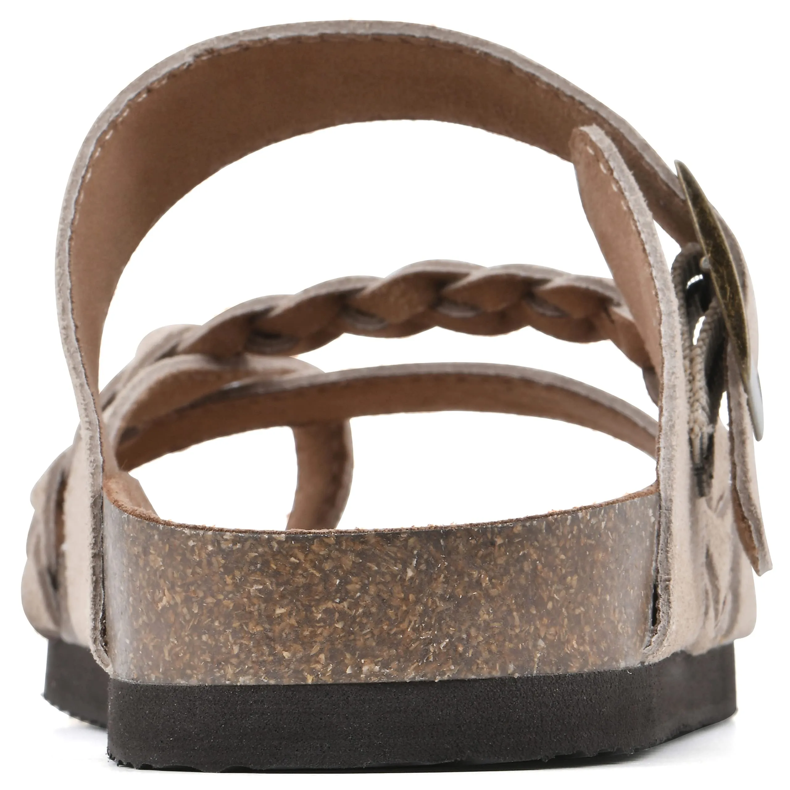 WHITE MOUNTAIN Shoes Hazy Footbed Sandal, Wood/Suede, 9 M