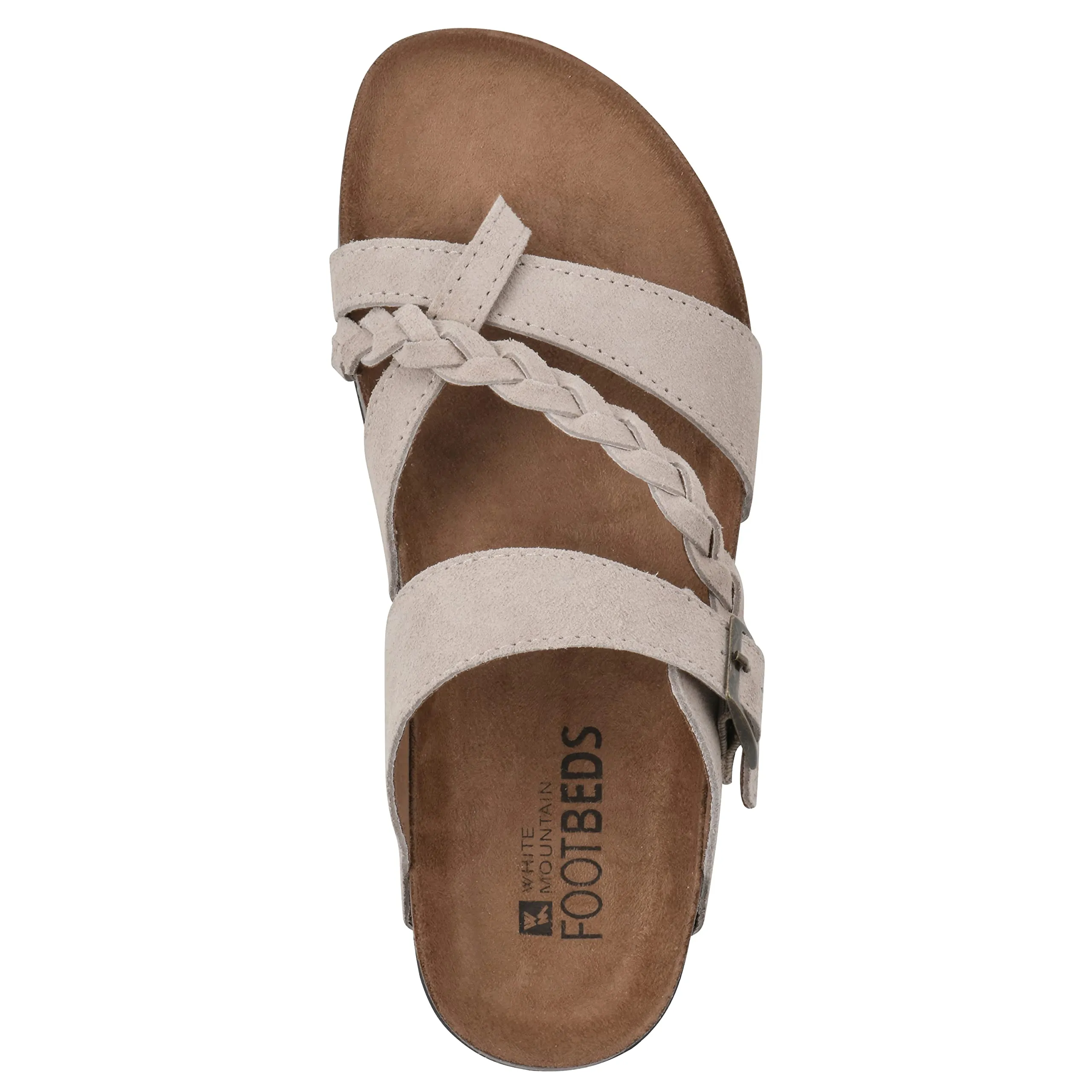 WHITE MOUNTAIN Shoes Hazy Footbed Sandal, Wood/Suede, 9 M