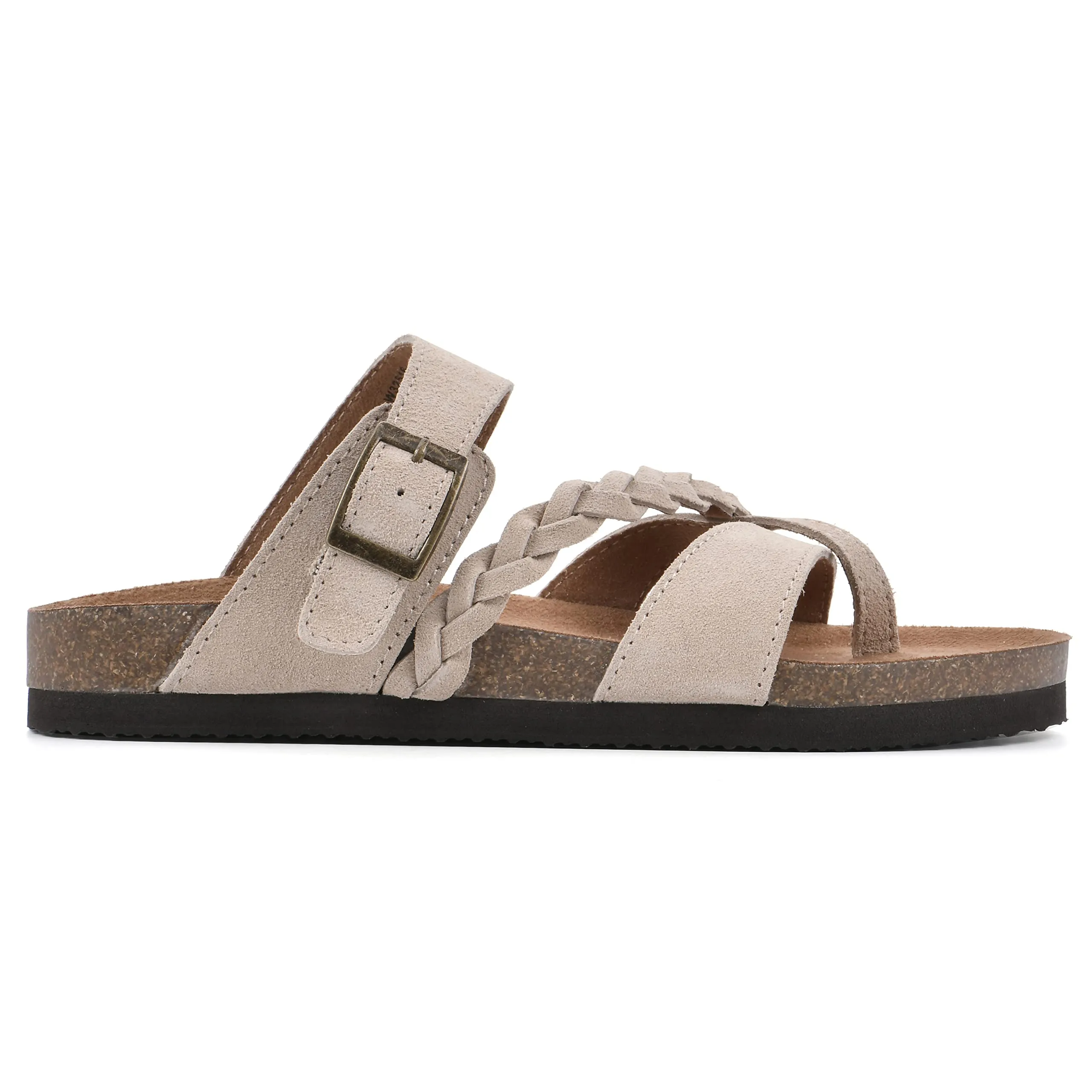 WHITE MOUNTAIN Shoes Hazy Footbed Sandal, Wood/Suede, 9 M