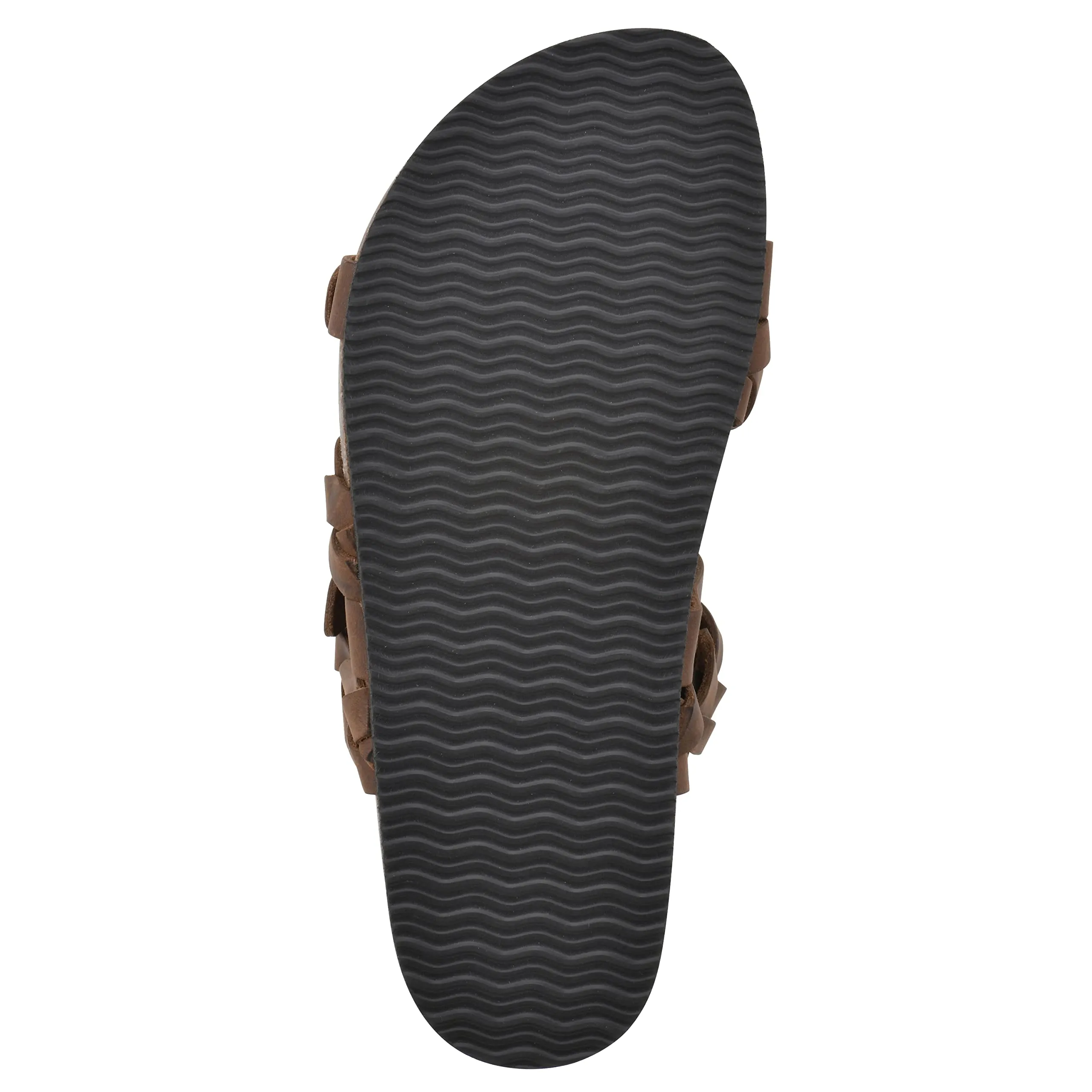 WHITE MOUNTAIN Shoes Holland Women's Flat Sandal, Brown/Leather, 10 M