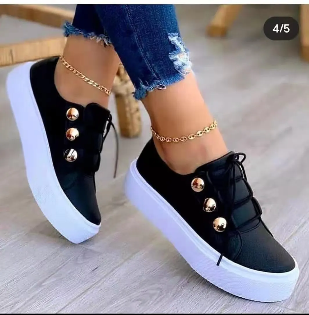 White Round Head Platform Causal Sports Student Cute Pink Girl Lolita Flats Spring
