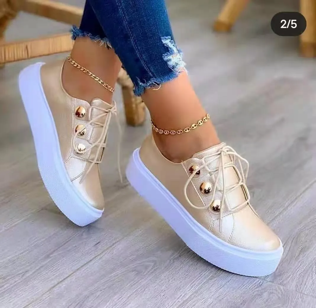 White Round Head Platform Causal Sports Student Cute Pink Girl Lolita Flats Spring