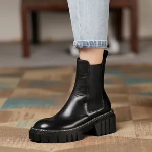 Women  Cowhide upper  Molded bottom Chelsea boots