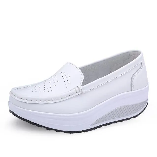 Women Flat Platform Shoes Woman White Nursing Shoes