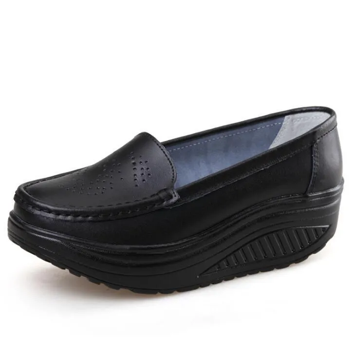 Women Flat Platform Shoes Woman White Nursing Shoes