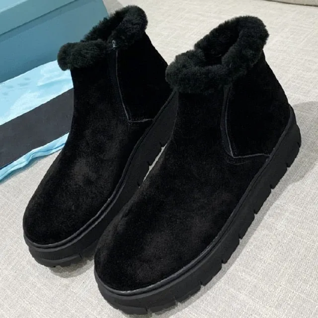 Women Warm Leisure Shoes Round Toe