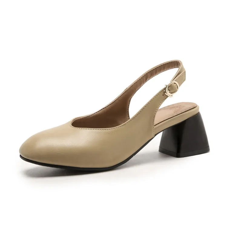 Women's Closed Square Toe Hollow Out Block Heel Sandals
