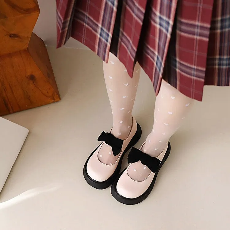 Women's Knot Mary Jane Platform Flats Shoes