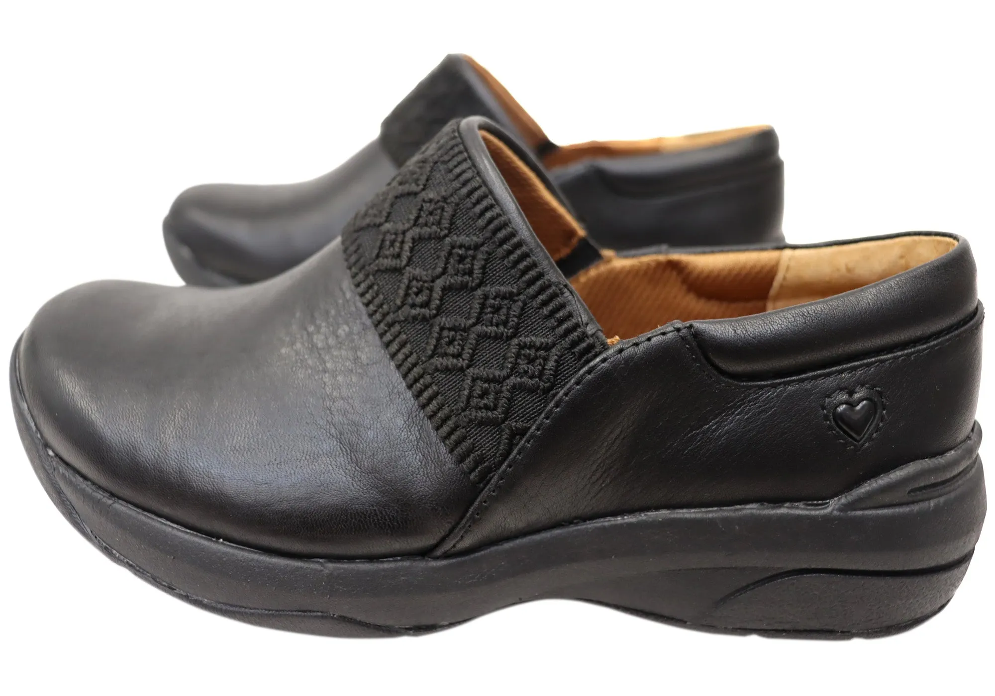 Womens Nurse Mates Cally Comfortable Wide Fit Leather Slip On Shoes
