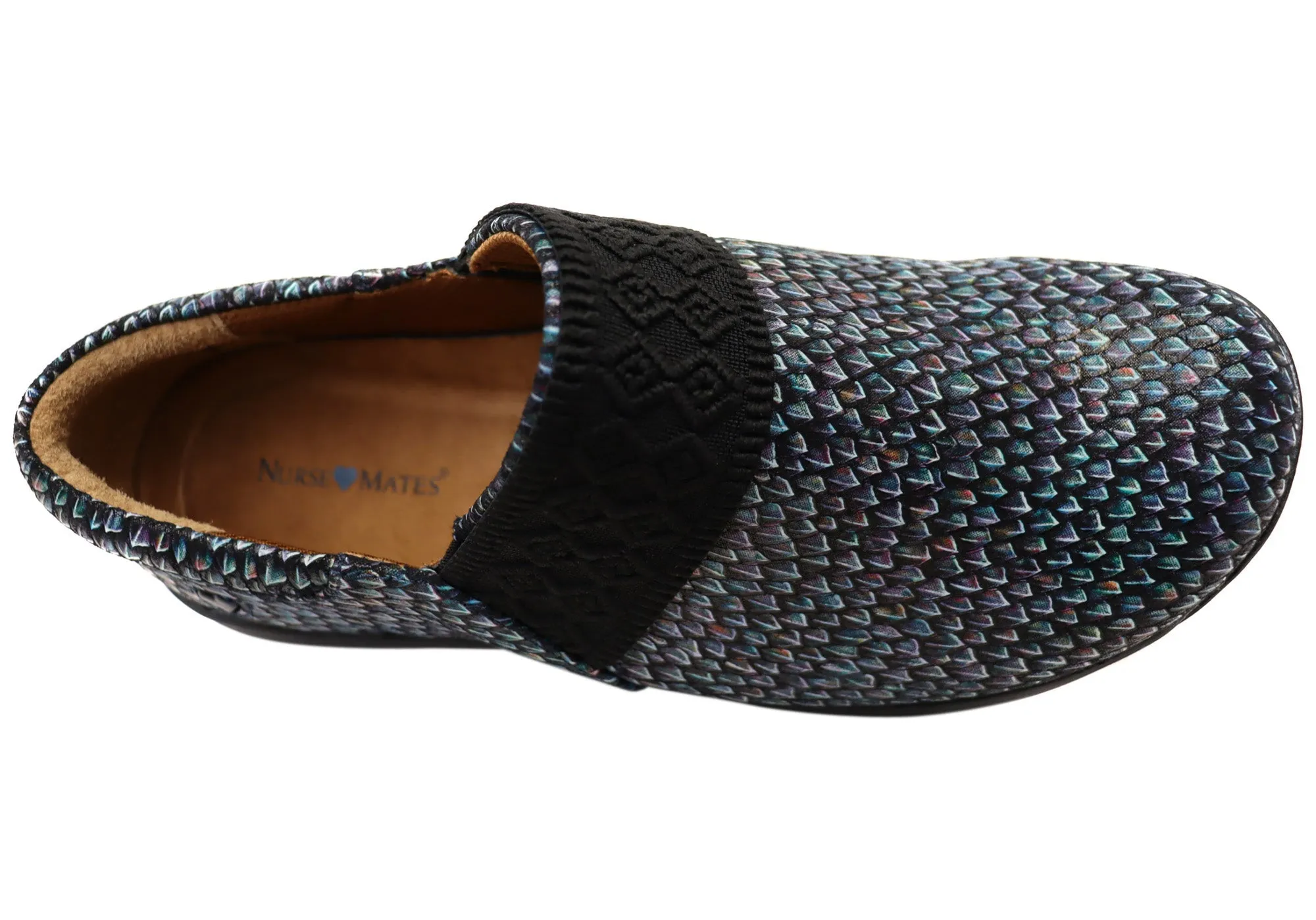 Womens Nurse Mates Cally Comfortable Wide Fit Leather Slip On Shoes