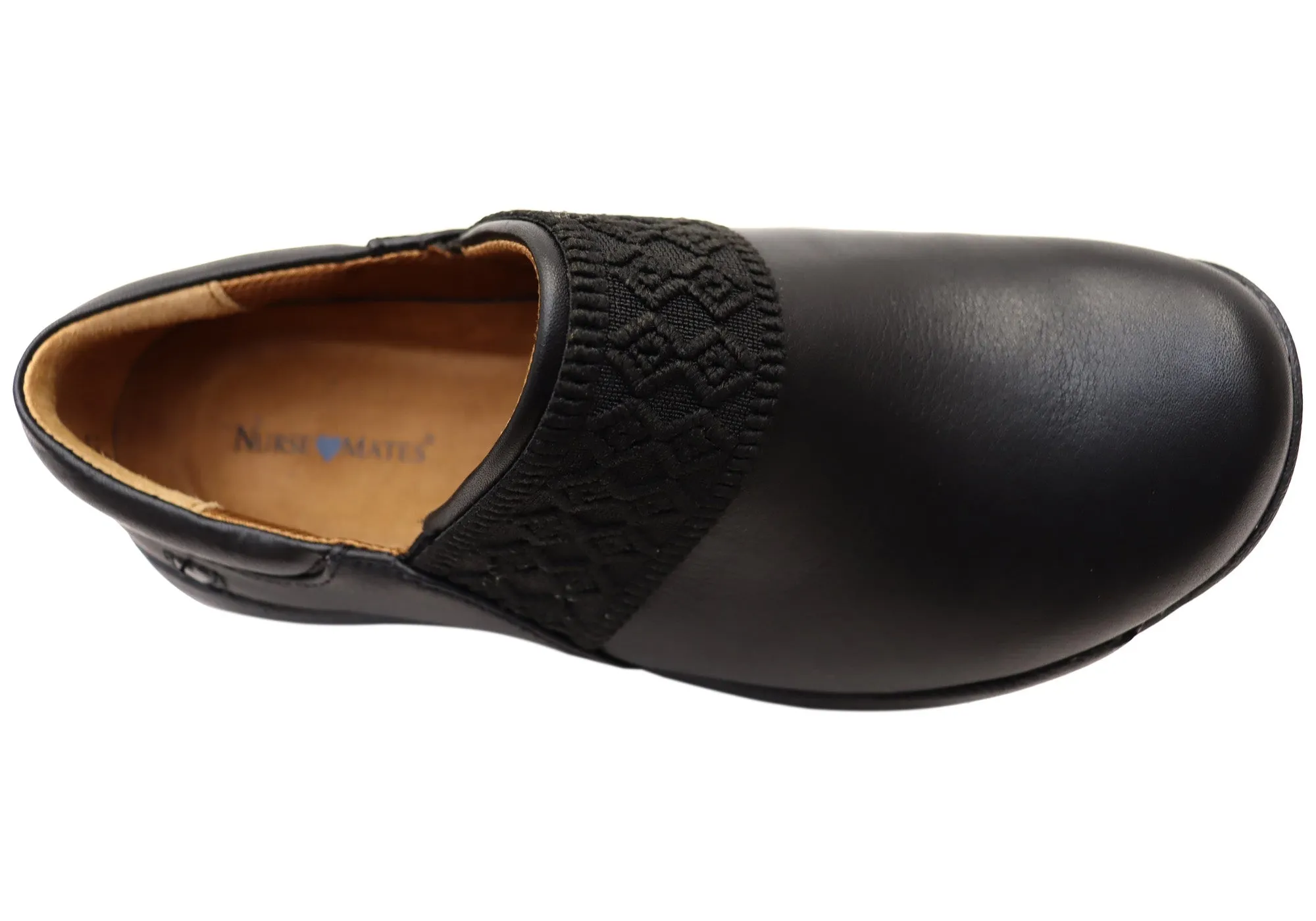Womens Nurse Mates Cally Comfortable Wide Fit Leather Slip On Shoes