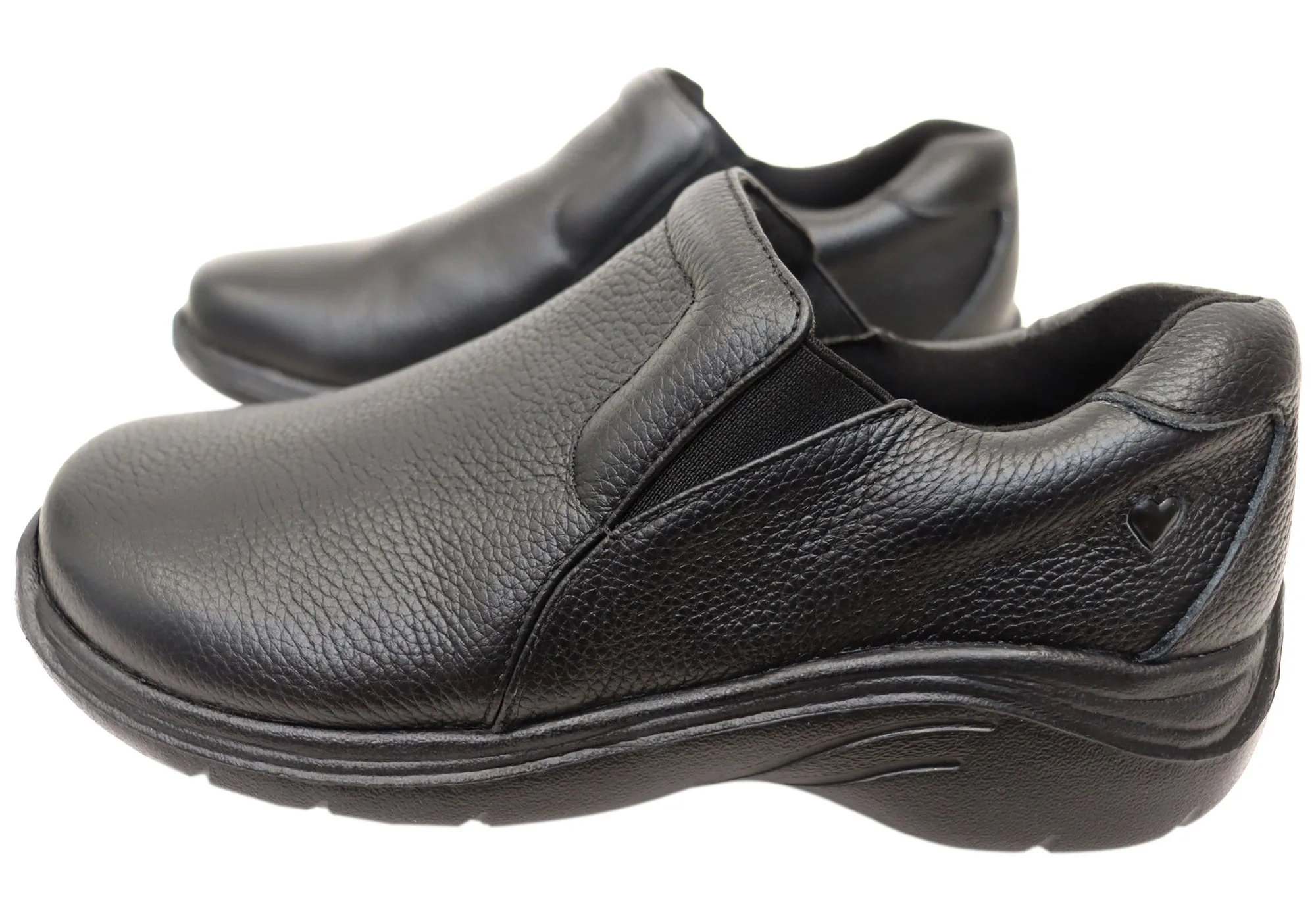 Womens Nurse Mates Dove Comfortable Leather Wide Fit Slip On Shoes