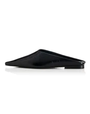 Womens Olive Shoes  - Black Oily Leather