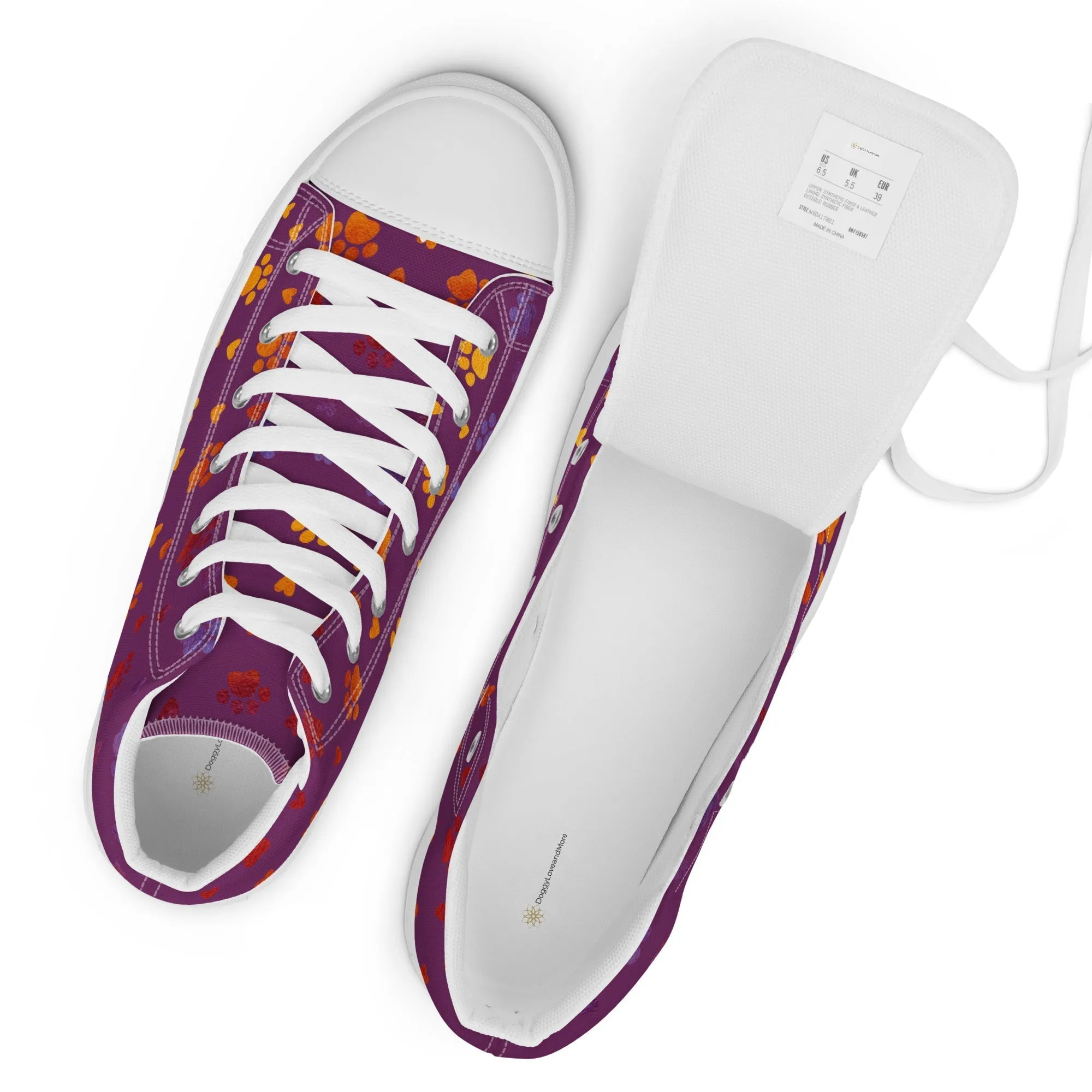 Women’s Purple Paw Prints Sneakers