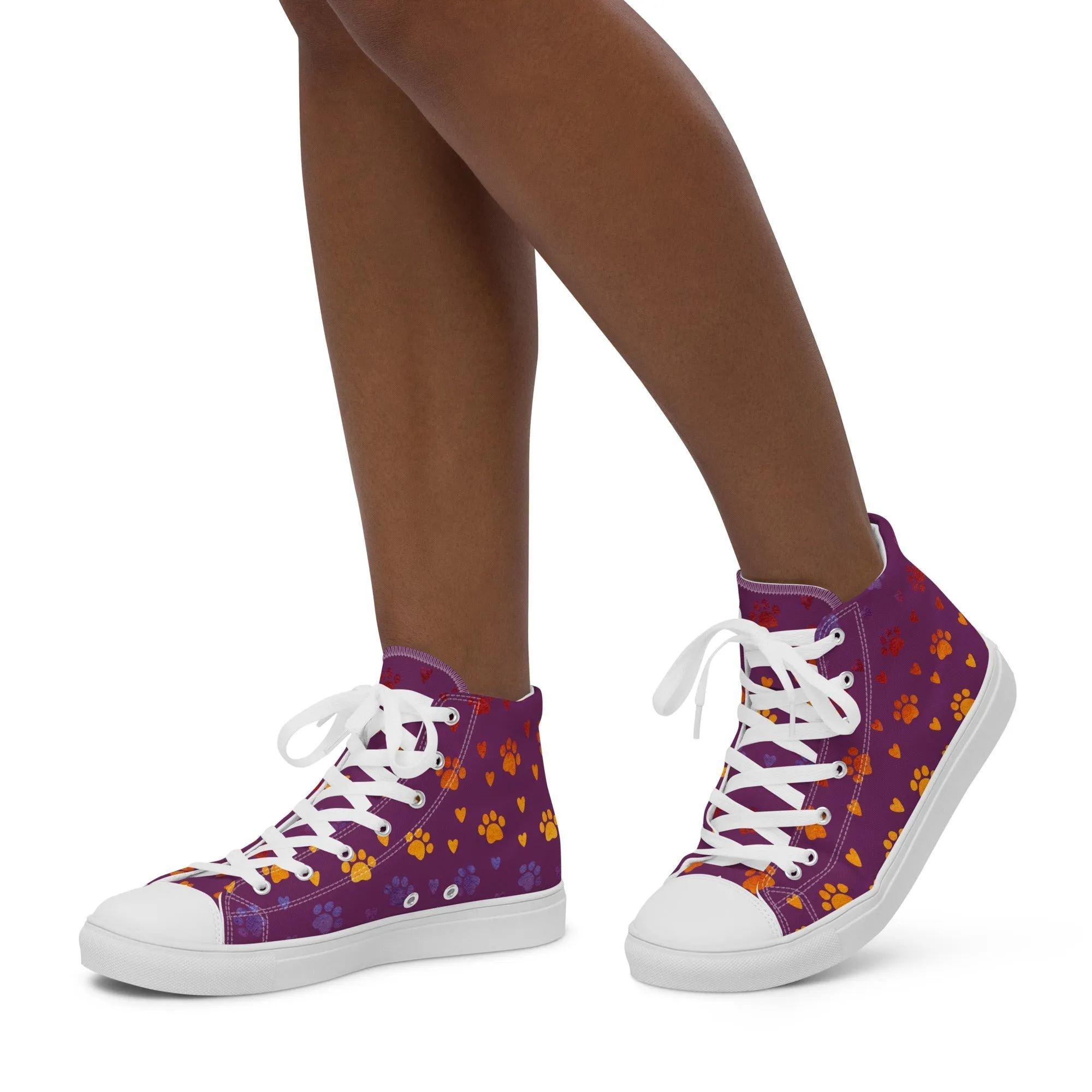Women’s Purple Paw Prints Sneakers