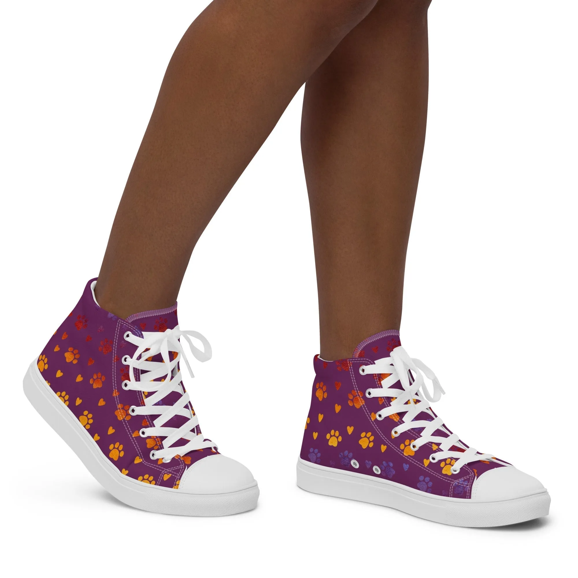 Women’s Purple Paw Prints Sneakers